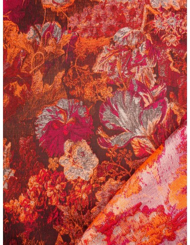 Tissu Jacquard réversible - Motif fleurs