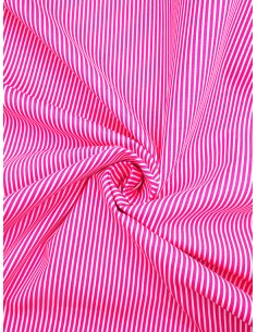 Tissu coton fines rayures -...