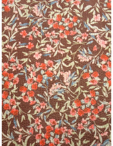 Tissu velours milleraies - Fleuris