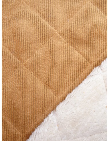 Tissu matelassé velours - Beige