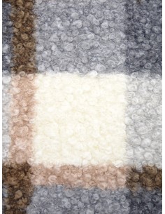 Tissu bouclette carreaux -...