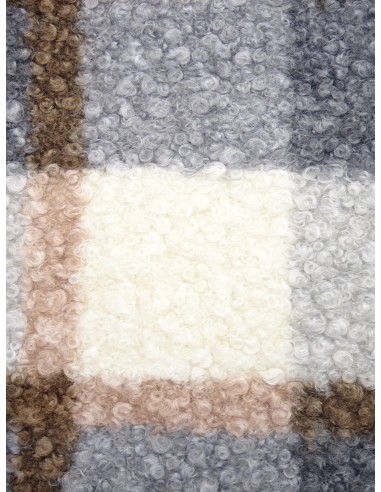 Tissu bouclette carreaux -...
