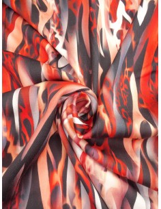 Viscose imprimé - Rouge 2