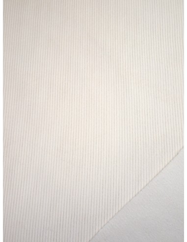 Tissu maille velours côtelé - Blanc...