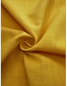 Tissu lin lavé - Moutarde
