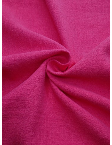 Tissu lin lavé - Fuchsia