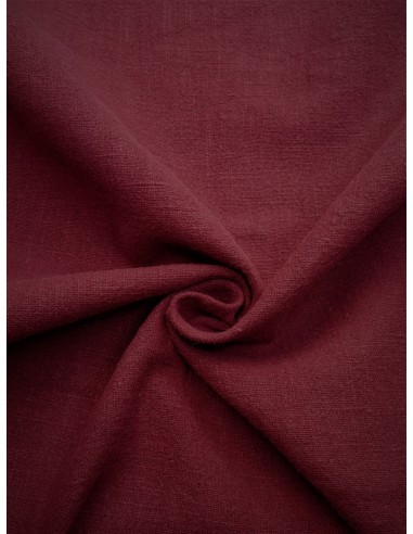 Tissu lin lavé - Bordeaux