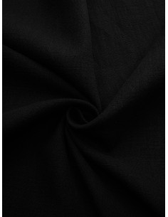 Tissu lin lavé - Noir