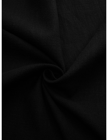 Tissu aspect lin lavé - Noir