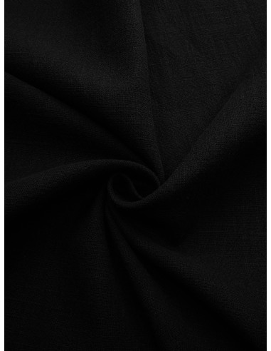 Tissu lin lavé - Noir