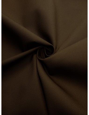 Tissu gabardine polyester/coton - Marron