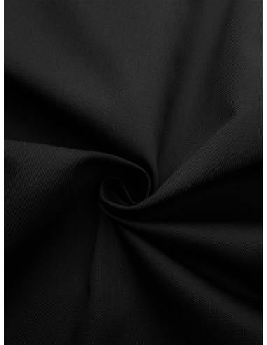 Tissu gabardine polyester/coton - Noir