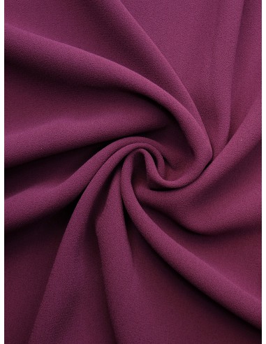Tissu crêpe polyester - Prune
