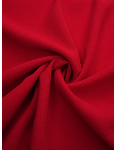 Tissu crêpe polyester - Rouge vif