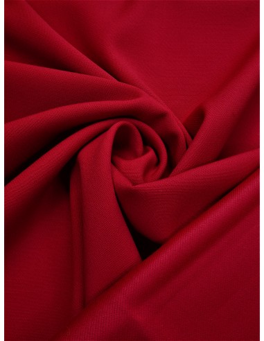 Tissu laine envers satin - Rouge