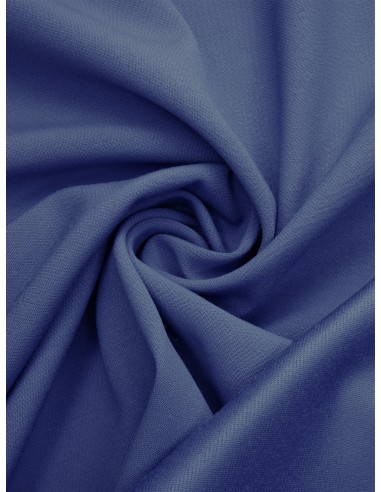 Tissu laine envers satin - Bleu