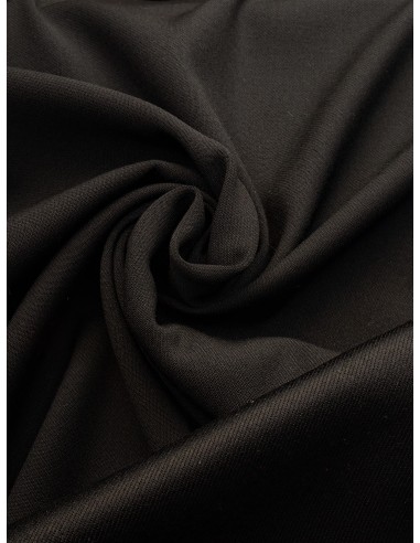 Tissu laine envers satin - Noir