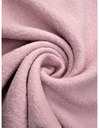 Tissu laine bouillie - Rose poudré