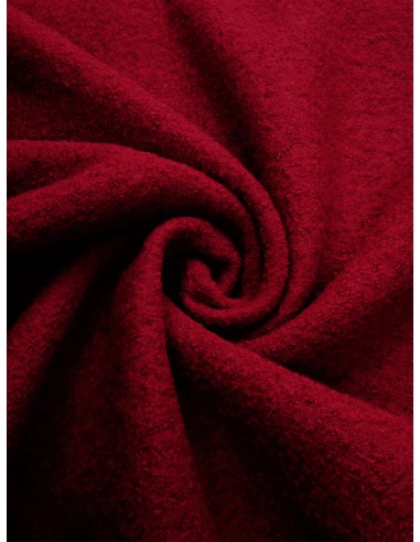 Tissu laine bouillie - Rouge foncé