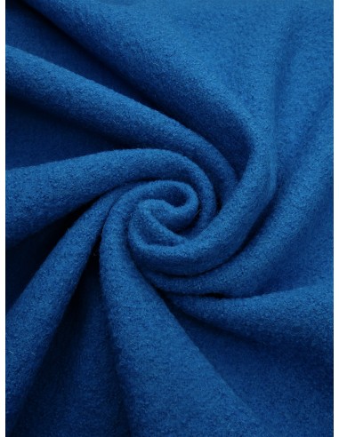 Tissu laine bouillie - Bleu