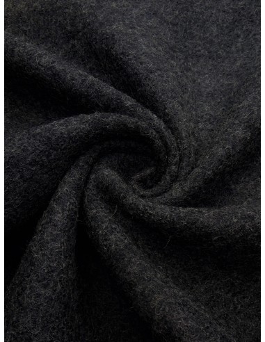 Tissu laine bouillie - Gris anthracite