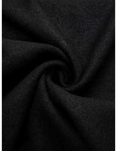Tissu laine bouillie - Noir