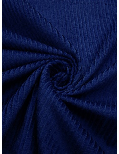 Tissu velours côtelé - Bleu dur