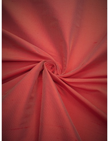 Tissu soie sauvage - Rouge